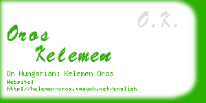 oros kelemen business card